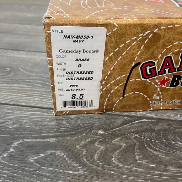 NEW Gameday Boots Navy Distressed Brown Cowboy Boots Men's Size 8.5 NWT - Picture 10 of 12